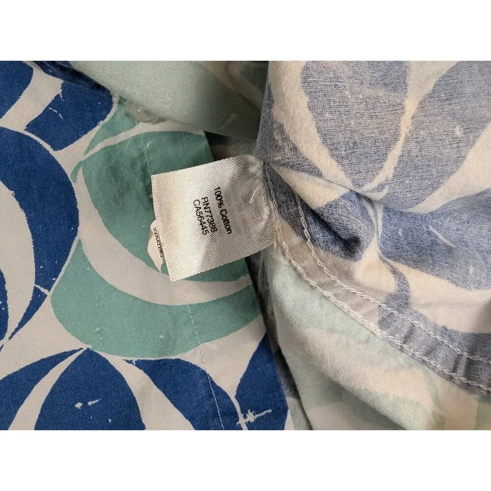 J. Crew Shirt Mens Small Button Down Blue Short Sleeve All Over Print Coastal